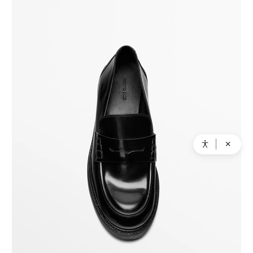 Massimo Dutti Black lug sole Loafers size 38